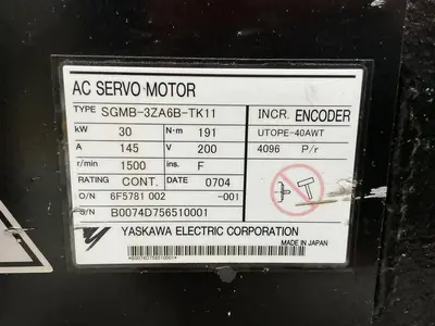 USED YASKAWA ELECTRIC SGMB-3ZA6B-TK11