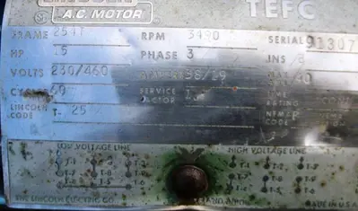 Pump, Centrif., 15 HP, S/st, 3" x 2", Power D, #S730031