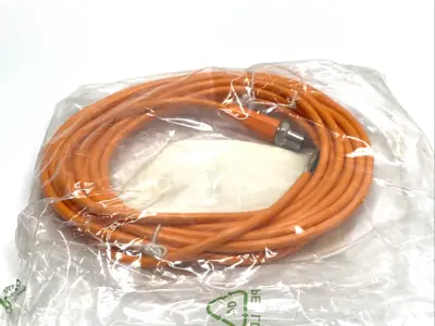 NEW IFM M12 MALE CORDSET 5M PVC ORANGE IP69K