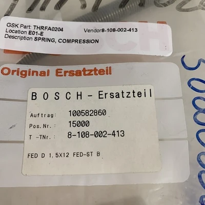 Bosch compression spring 8-108-002-413   391/4”Length Fast Shipping!
