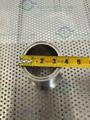 USED STAINLESS STEEL REDUCER W/ 3" TO 4" SANITARY FITTINGS
