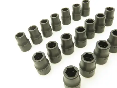Williams 2M-609 IMP 3/8" Drive 9MM 6 Point Impact Socket Shallow Lot of 19