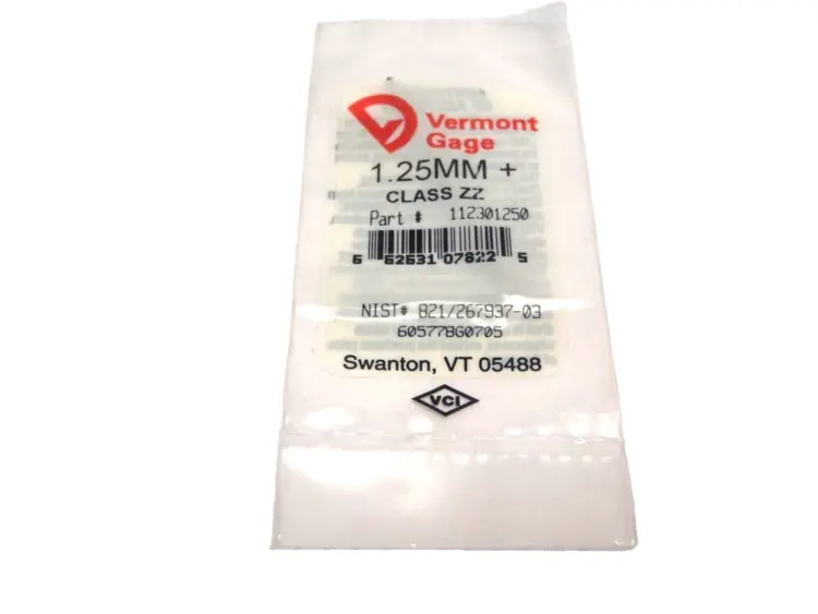 New | in-Stock VERMONT GAGE 1.25MM+ CLASS ZZ PIN GAGE Pins | Maverick Industrial Sales #1107887