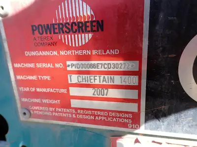 Used 2007 POWERSCREEN CHIEFTAIN 1400 Vibratory Screens Massachusetts US | Brookside Equipment Sales #1422207