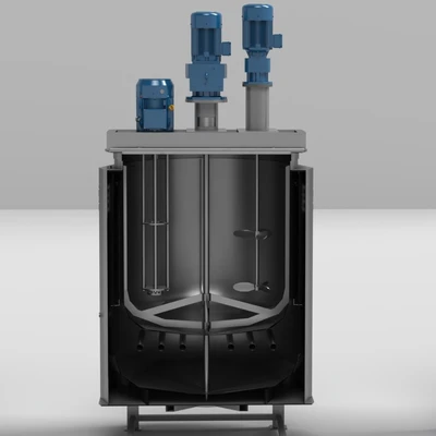 2,500L Stainless Steel Electrically Heated & Jacketed Mixing Tank