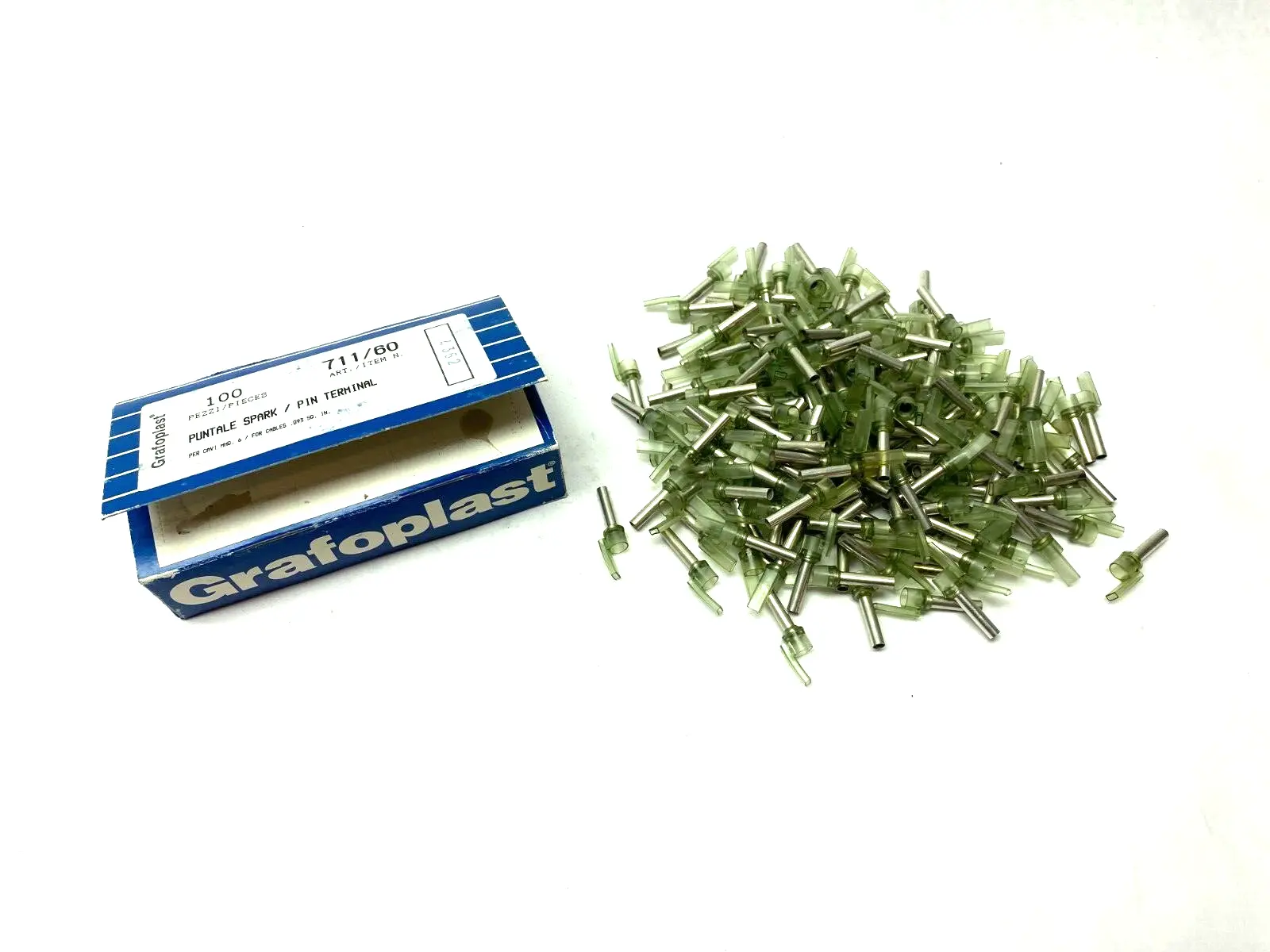 New | in-Stock Grafoplast 17mm Spark Crimp-On Pins for Cable O.D. 6mm Electrical Fittings Michigan US | Maverick Industrial Sales #1392317