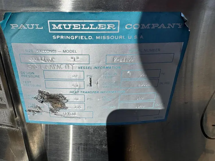 Used MUELLER P21159 Stainless Steel Tanks California US | Machinery & Equipment #170484