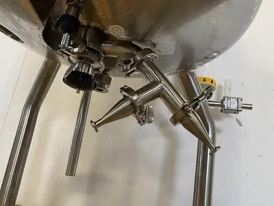 USED 2014 ALLEGHENY BRADFORD 171 LITER STAINLESS STEEL JACKETED REACTOR 45 PSI W/ AGITATOR