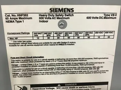 USED SIEMENS HNF362