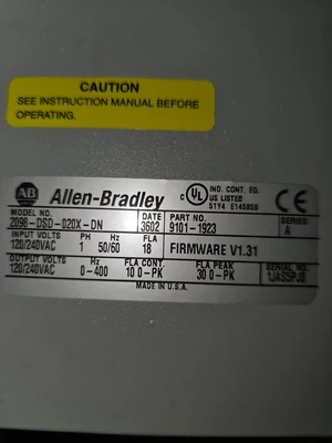 New | in-Stock Allen-Bradley 2098-DSD-020X-DN Servo Controller Parts South Carolina US | ISP Equipment Group #1319061
