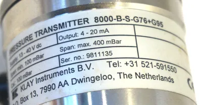 NEW KLAY INSTRUMENTS 8000-B-S-G76+G95 PRESSURE TRANSMITTER 8000BSG76G95