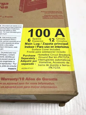 Square D HOM612L100S Homeline Circuit Breaker Load Center 100A 120/240V 50/60Hz