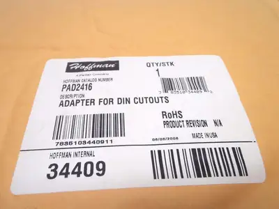 USED HOFFMAN DIN CUTOUT ADAPTER 34409