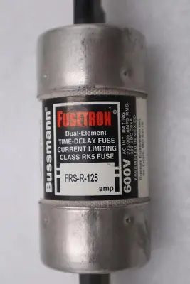 NEW OPEN BOX FUSETRON FRS-R-125 BUSSMANN 600V FUSE FRSR125 STOCK K-4026CC