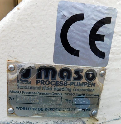 USED MASO POSITIVE DISPLACE SINE PUMP SINE CURVE PUMP
