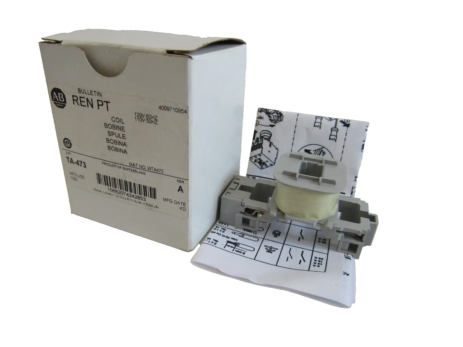 ALLEN BRADLEY TA-473 OPERATING COIL SERIES A TA473 NEW, SURPLUS