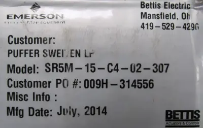 NEW BETTIS SR5M-15-C4-02-307 VALVE ACTUATOR EMSR5M15C402307