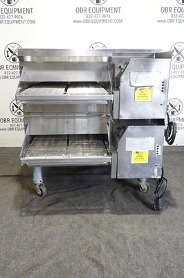 2019 MIDDLEBY MARSHALL DOUBLE STACK PROPANE GAS SPLIT BELT PIZZA CONVEYOR OVEN MODEL PS638G