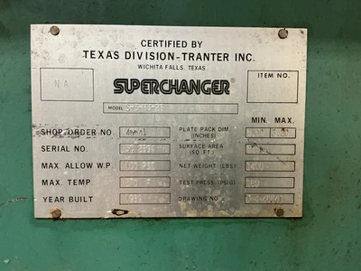 Used SUPERCHANGER S-3-HJ-26 Heat Exchangers Ohio US | Equipment Recovery Corp. #1330600