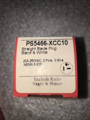 *(LOT OF 6) PASS & SEYMOUR STRAIGHT BLADE ELECTRICAL PLUG  PS5466-XCC10#
