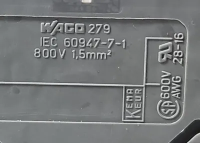 WAGO 279-626 Conductor Through Terminal Block- Lot of 5. Loc3D-19