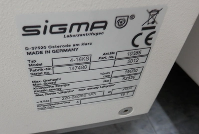 Used SIGMA _UNKNOWN_ Lab Centrifuges California US | Biotech Equipment Sales #1464434
