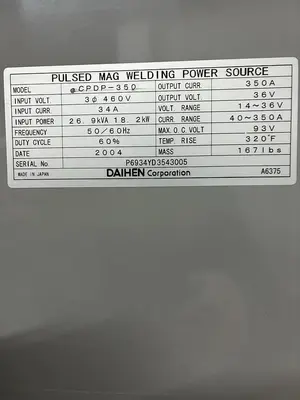 Used DAIHEN CPDP-350 Mig Welders Ohio US | Surplus Asset Holdings #1290452