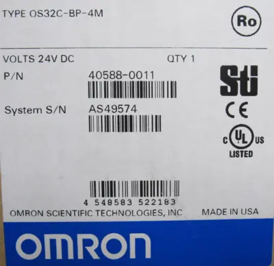NEW OMRON OS32C-BP-4M SAFETY LASER SCANNER 40588-0011 OS32CBP4M