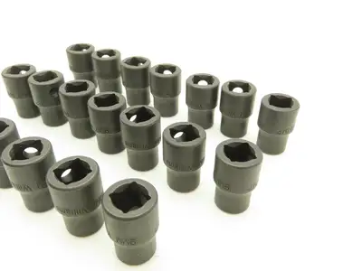 Williams 2M-609 IMP 3/8" Drive 9MM 6 Point Impact Socket Shallow Lot of 19