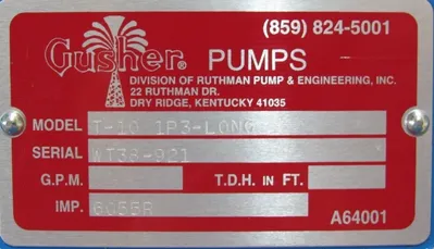 NEW GUSHER PUMPS Z301799 COOLANT PUMP AND TANK T-10 1P3-LONG 6055R 115/230V 3450
