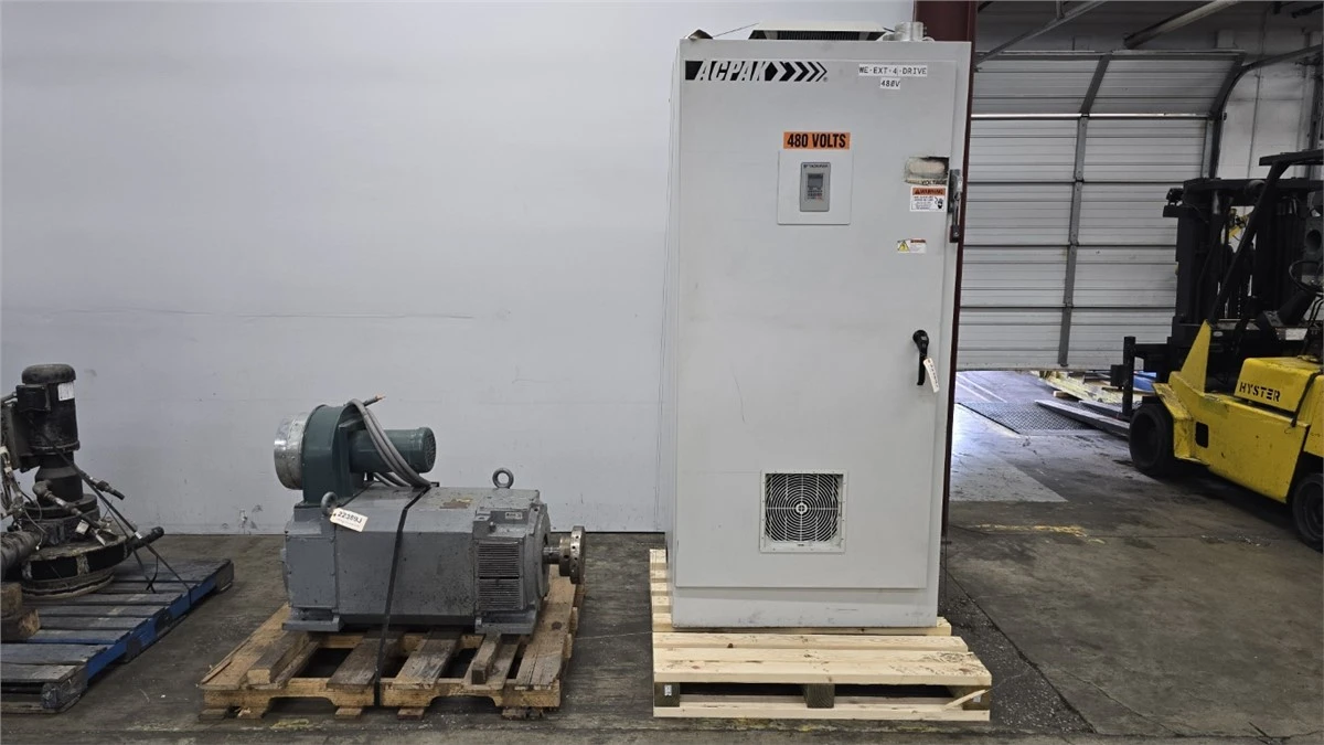 400 HP AC Motor and Yaskawa AC Drive A1000 w/ Cabinet