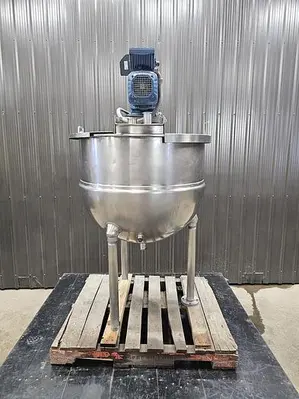 Used 100 Gallon Kettle, 316 Stainless Steel, With Scrape Agitation