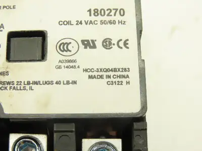 Hartland Controls HCC-3XQ04BX283 Contactor Motor Starter 24V Coil 20Hp 40A 600V