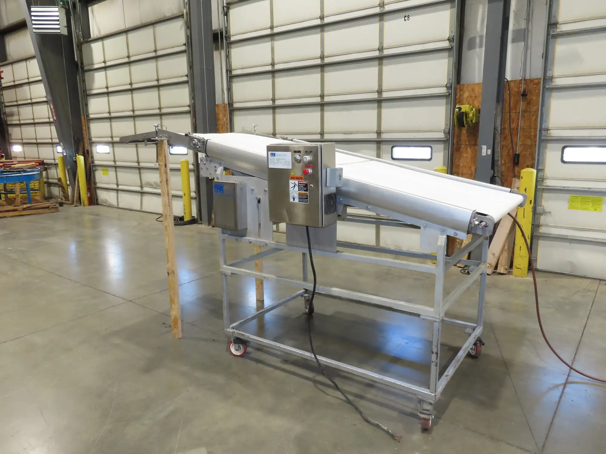FDA Food Process 11'L Stainless Portable Incline Conveyor 38"Belt 1.5Hp 230V 3PH
