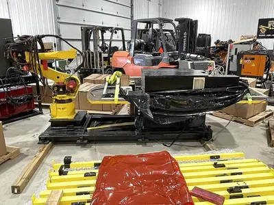 Used FANUC FANUC ARC MATE 120IB MIG WELDING CELL WITH LINCOLN 455M AND INDEX TABLE 5' X 8' RJ3IB CONTROL _UNKNOWN_ Robotic Welding Cells | Harbor Machinery Inc. #1283360