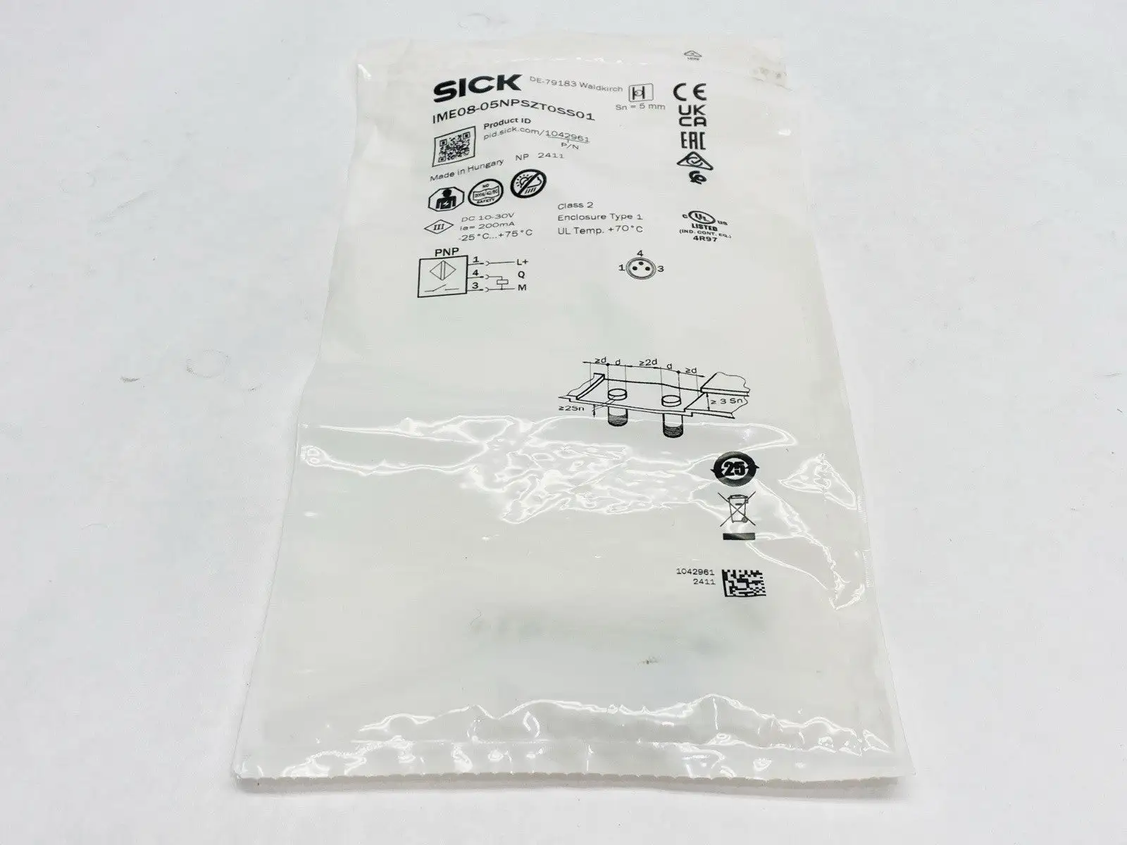 IME08-05NPSZT0SS01, 1042961 | Sick IME08-05NPSZT0SS01 Inductive Proximity Sensor 1042961 - New