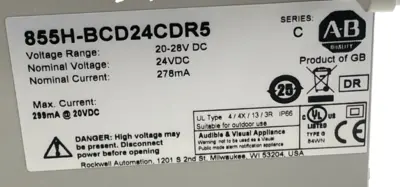 ALLEN BRADLEY 855H-BCD24CDR5 IND. HORN WITH BEACON 855HBCD24CDR5 NEW, SURPLUS