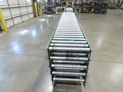 Dematic Rapistan 24"x 12' Gravity Roller Conveyor 22"BF 1.9"Dia  5-Sections 60'L