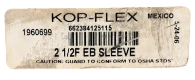 NEW KOP FLEX 2 1/2F EB SLEEVE