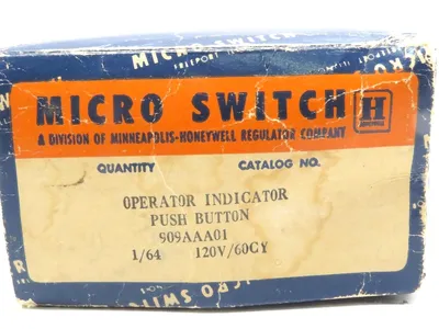 NEW MICRO SWITCH 909AAA01 PUSHBUTTON WITH INDICATOR