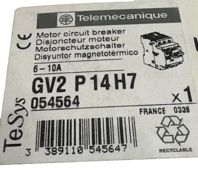 NEW SEALED TELEMECANIQUE GV2-P14H7 CIRCUIT BREAKER 6-10A GV2P14H7