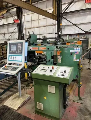 PEDDINGHAUS PCD-1100 BEAM DRILL LINE WITH 1100-510 DG MITER SAW