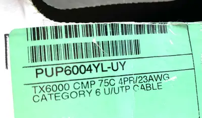 USED PANDUIT CABLE TX6000 CMP 75C 4PR/23AWG CAT. 6 U/UTP
