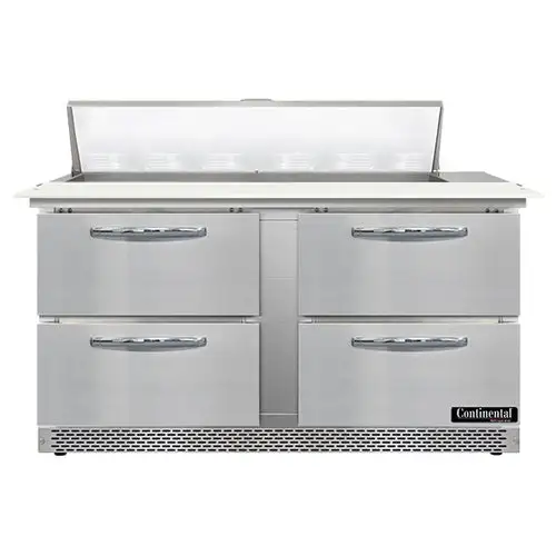 Continental SW60N12C-FB-D 60" Sandwich/salad Prep Table W/ Refrigerated Base, 115v