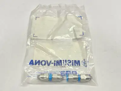 MJCNLS6-M5 | Misumi  Push To Connect Fitting 6mm OD - M5 LOT OF 4 - New