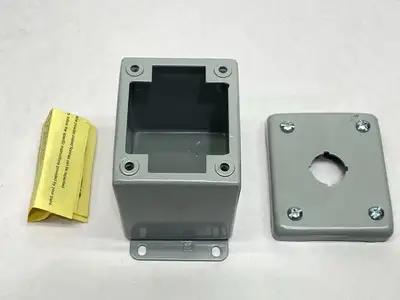 USED HOFFMAN NVENT DEEP PUSHBUTTON ENCLOSURES TYPE 12 1PB X 22.5MM GRAY STEEL
