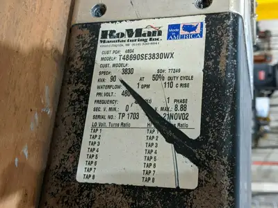 Used Roman T48690SE3830WX Welding Transformers Michigan US | Maverick Industrial Sales #1400818