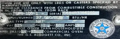 USED 1983 BLODGETT DFG-100-1