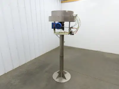 Marin G&C Rotary Orienting Aerosol Cap Sorter Stainless Bowl Pedestal Feeder 24"