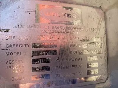 Used 1977 WALKER STAINLESS STEEL MIX Vertical Single Wall Tanks North Carolina US | DH Griffin Used Equipment #1383672